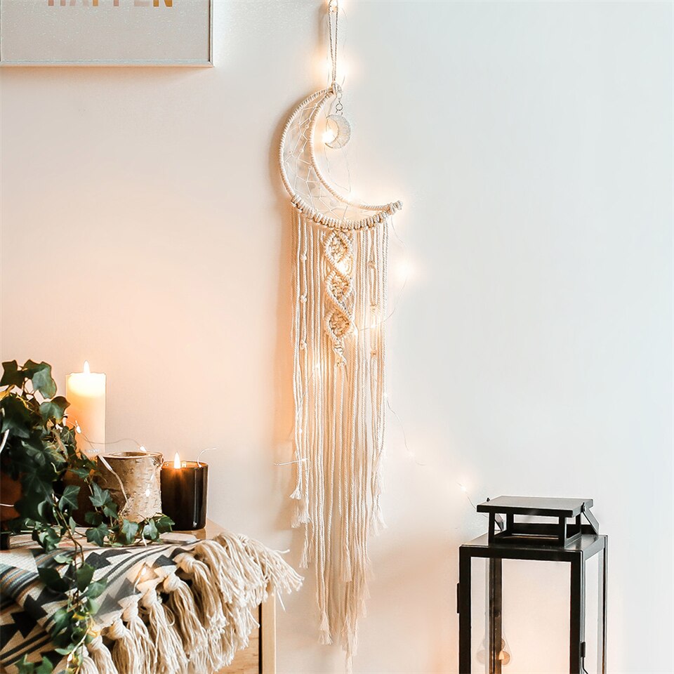 Filtro dos sonhos - Macramê Boho Moon