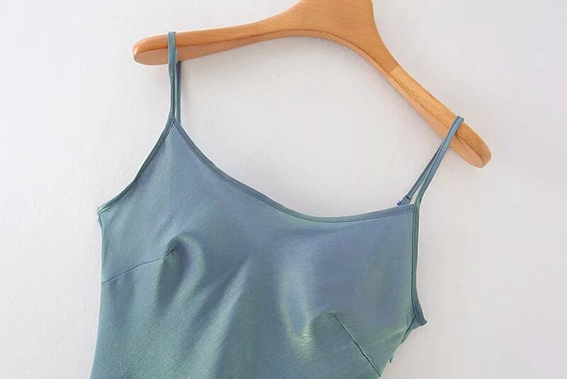 Strap Dress babydoll Metálico