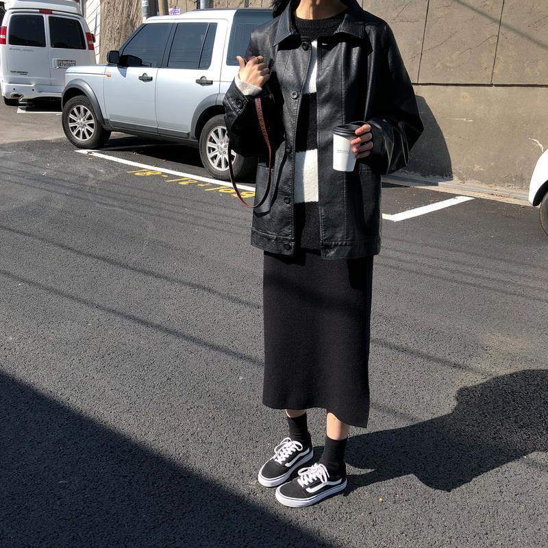 JAQUETA DE COURO OVERSIZED