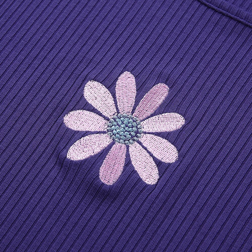 Crooped floral roxo