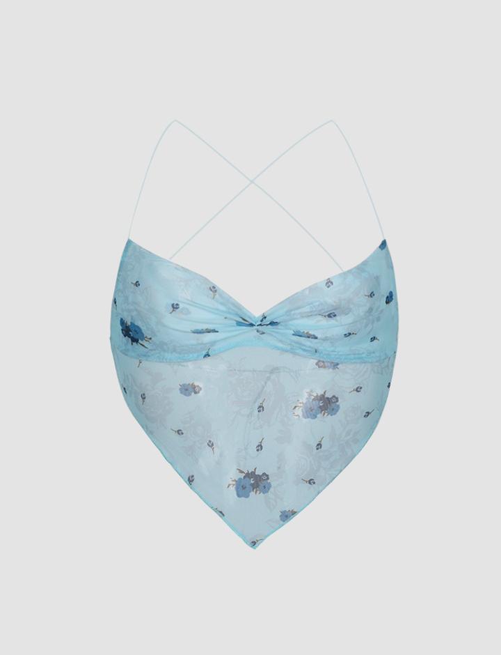 TOP BANDANA FLORAL AESTHETIC