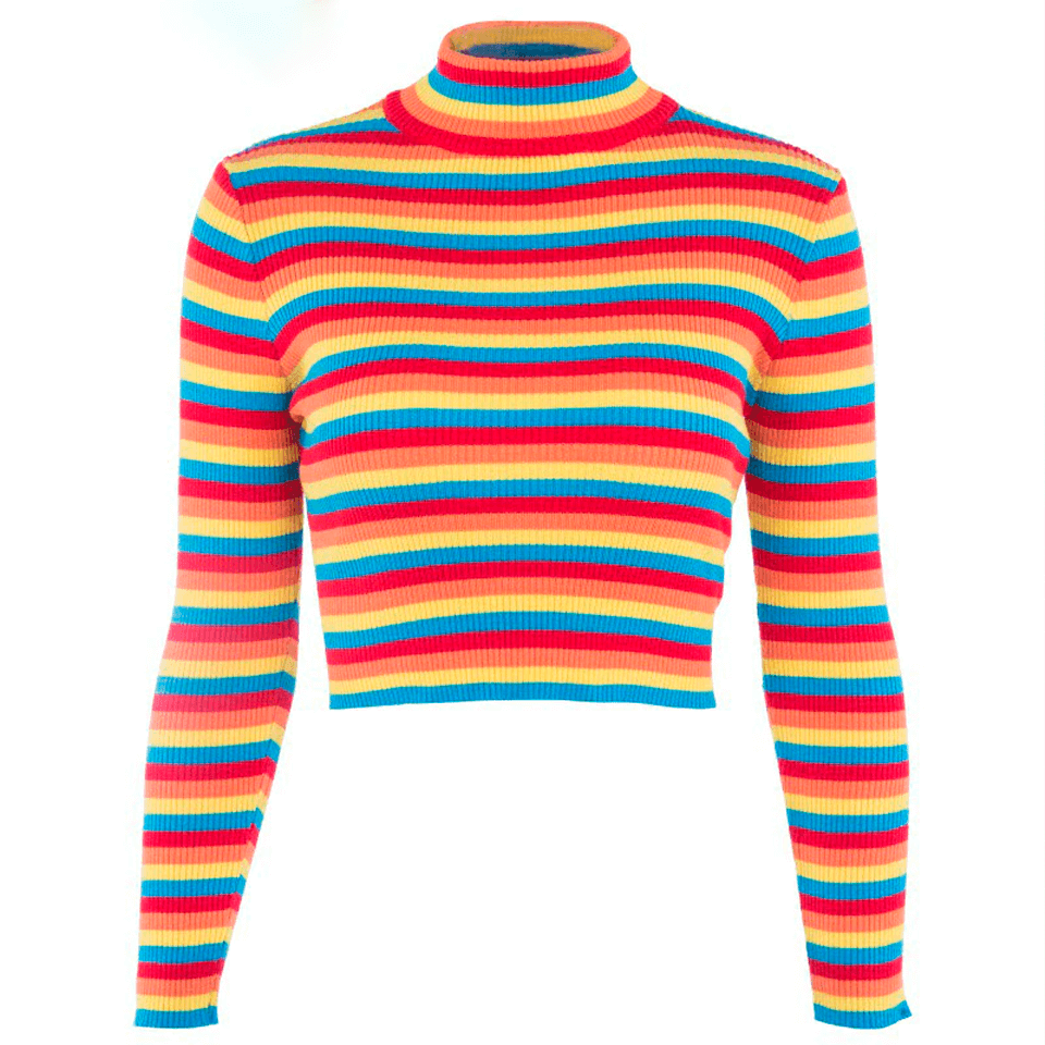 Blusa Crooped Moletom Arco-íris - Ohbabyohman