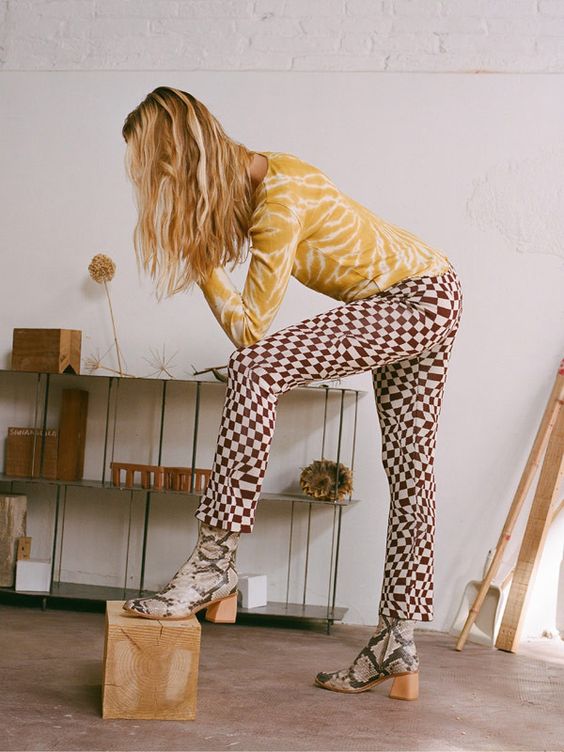 Calça Avant basic quadriculada Brown