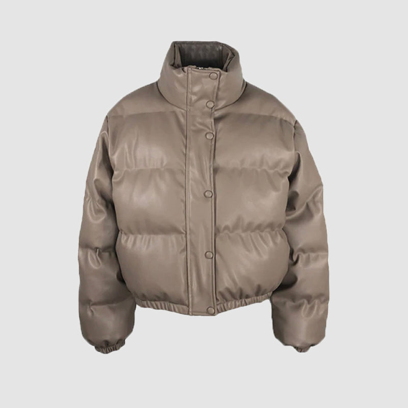 Jaqueta Puffer de Couro