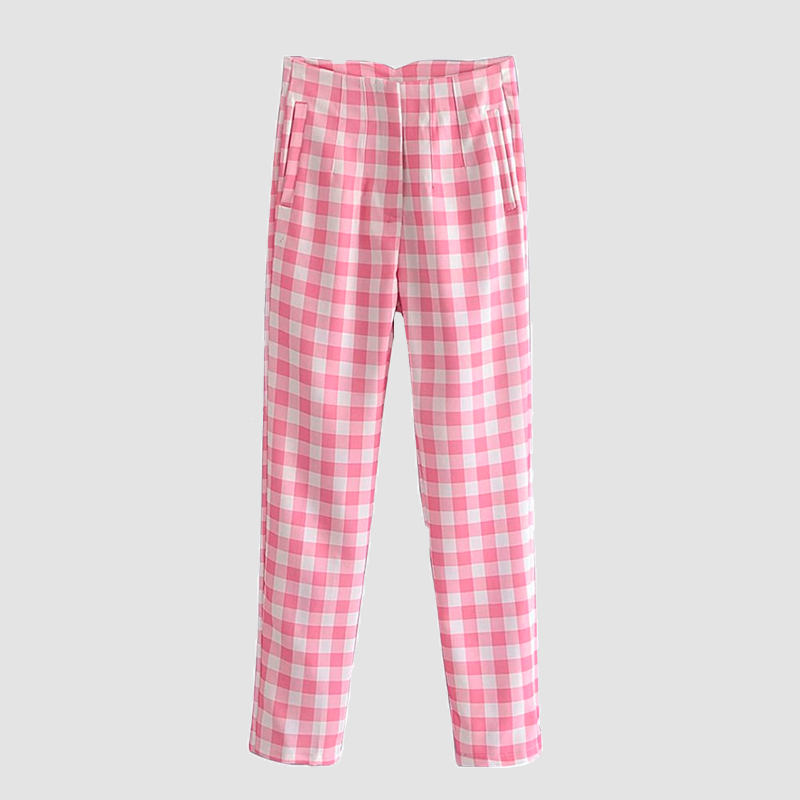 Calça Rose Quadriculada 60´s