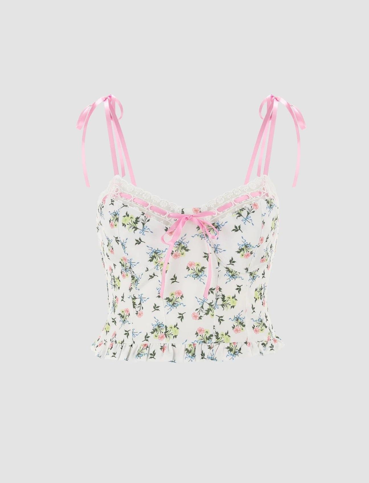 ESPARTILHO CORSET FLORAL LIZ - Ohbabyohman