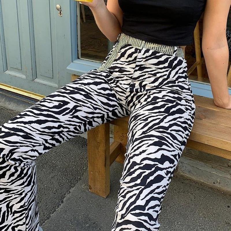 CALÇA 90´S ZEBRA PRETO E BRANCO - Ohbabyohman