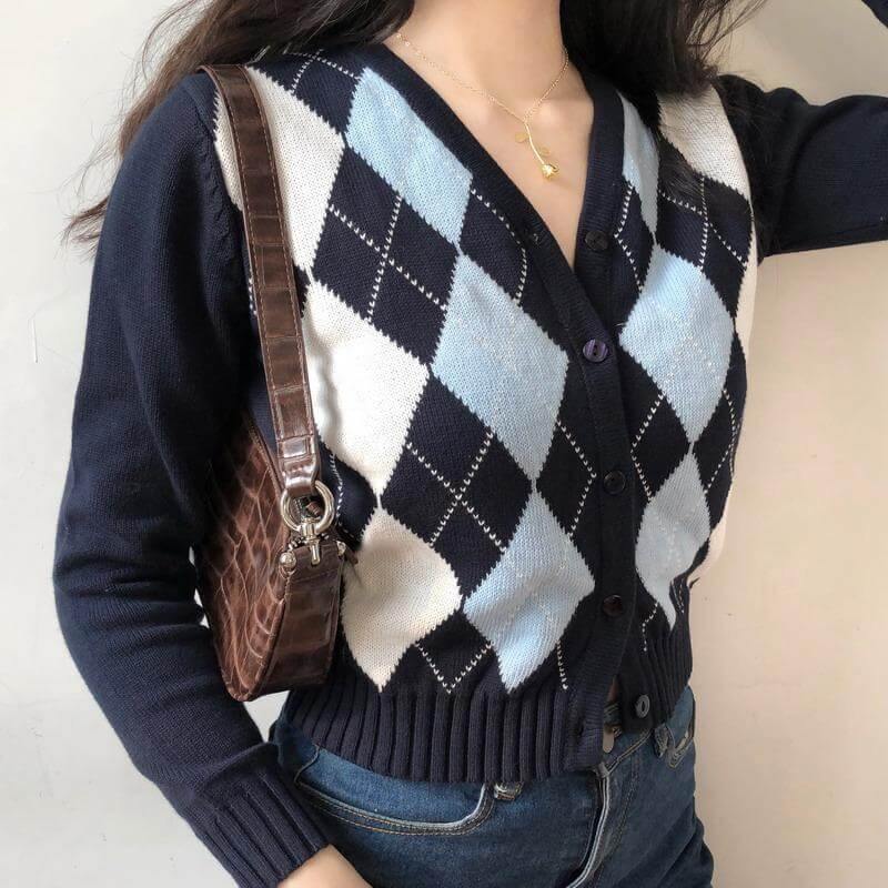 CARDIGAN XADREZ VINTAGE - Ohbabyohman