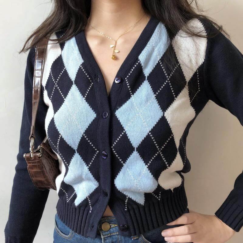 CARDIGAN XADREZ VINTAGE - Ohbabyohman