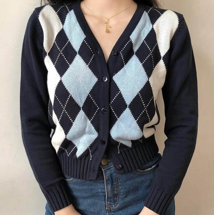 CARDIGAN XADREZ VINTAGE - Ohbabyohman