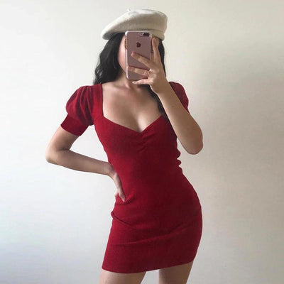 VESTIDO VERMELHO MANGA BUFANTE - Ohbabyohman