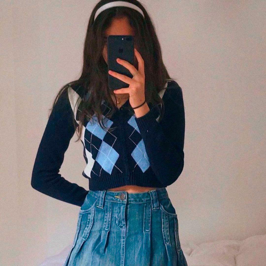CARDIGAN XADREZ VINTAGE - Ohbabyohman