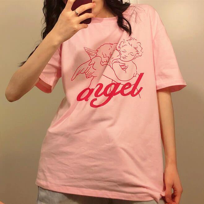 T-SHIRT ANGEL PINK - Ohbabyohman