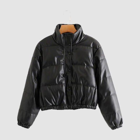 Jaqueta Puffer de Couro