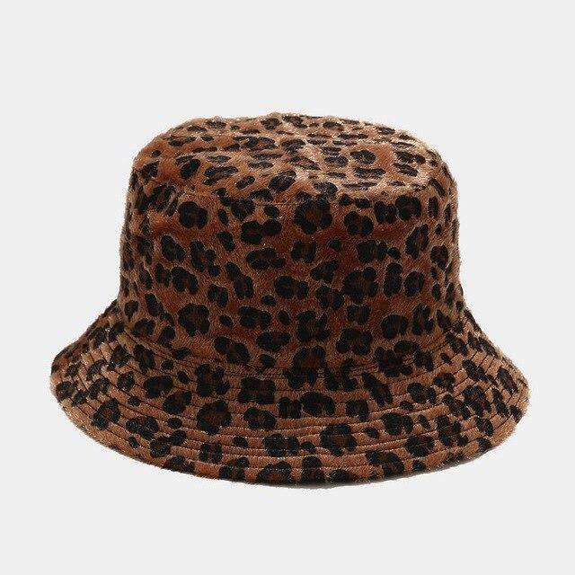 CHAPÉU BUCKET ANIMAL PRINT FLUFFY - Ohbabyohman